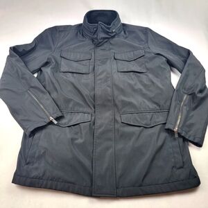 Kenneth Cole Reaction black lined utility jacket with zipper details